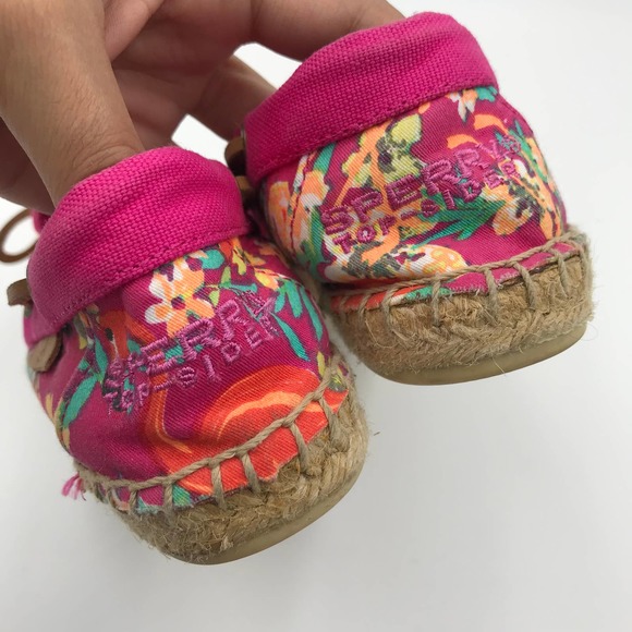Sperry Top Sider Katama Slip On Flat Espadrille Pink Floral Size 6M - Picture 5 of 12